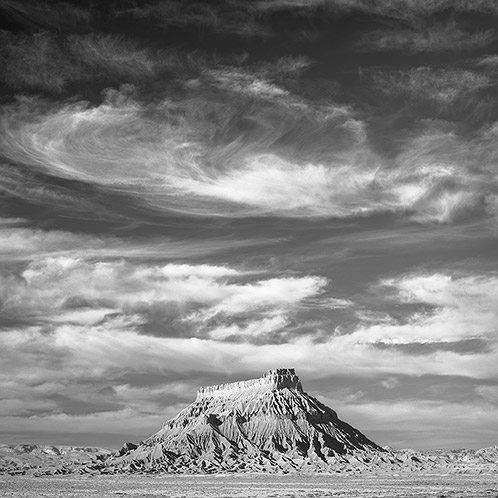 Factory Butte and Clouds, Utah