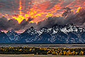 Teton Mountains, Sunset Storm, Wyoming
